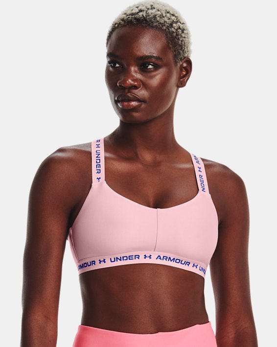 Women's UA Crossback Low Sports Bra, Pink, pdpMainDesktop image number 0